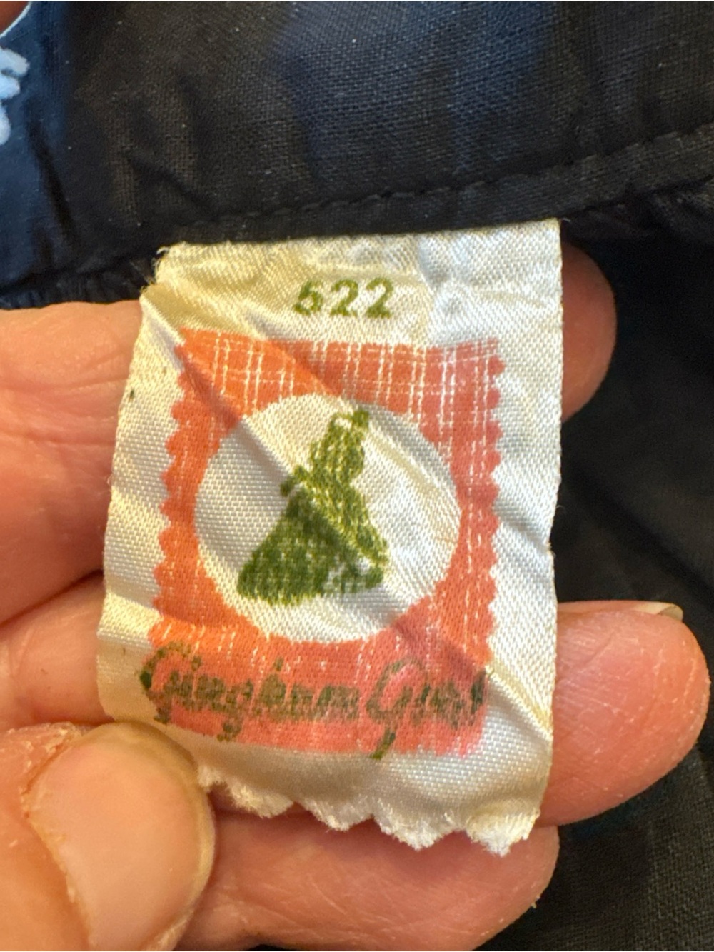 Vintage Gingham Girl Half Apron Black Daisy Ric Rac Pockets Retro - Picture 5 of 6
